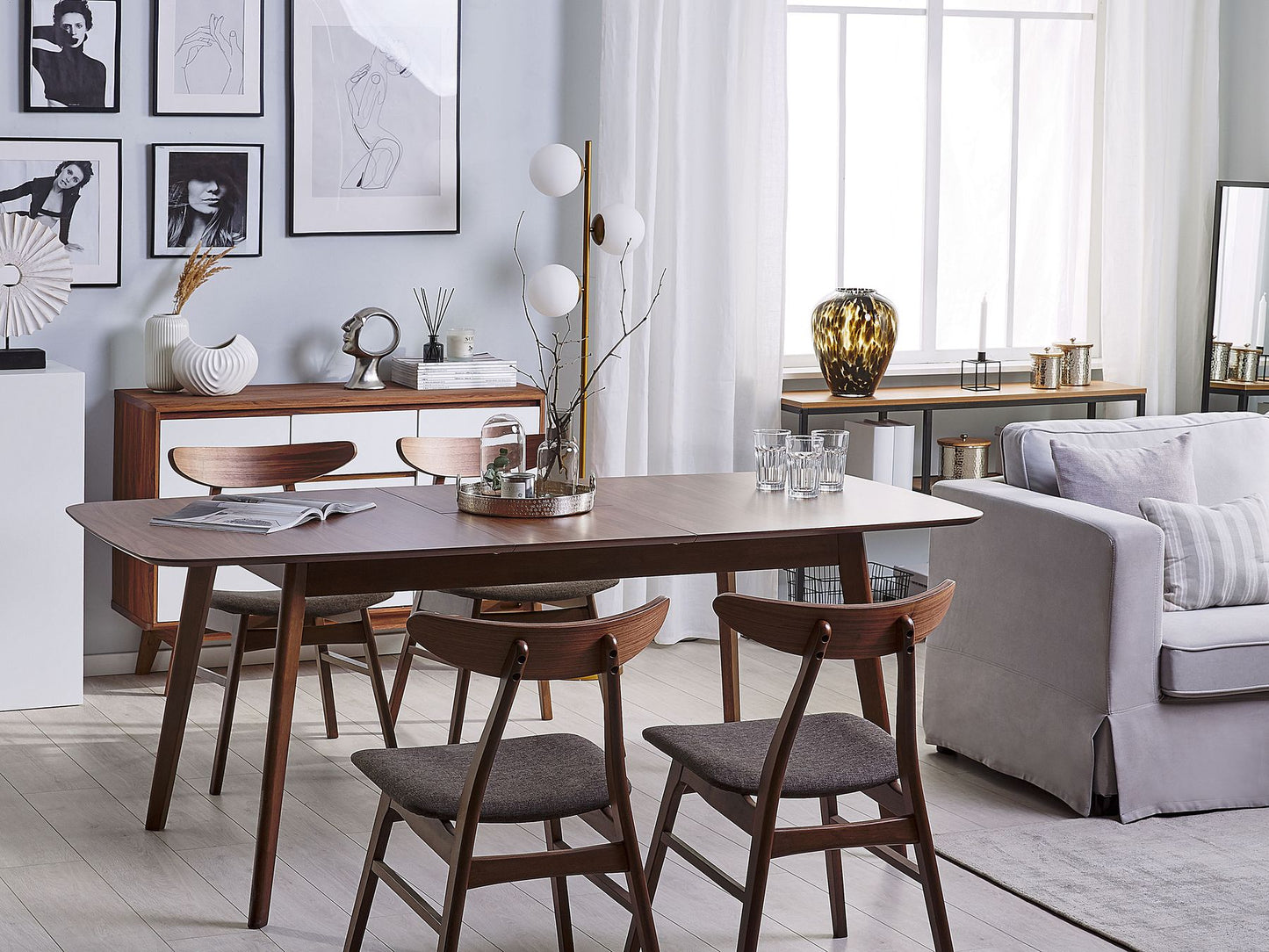 Extending Dining Table TOMS Dark Brown 100/130 cm 80 cm